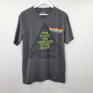 Pink Floyd Dark Side of the Moon Big Logo Graphic Band Tee Shirt Gray